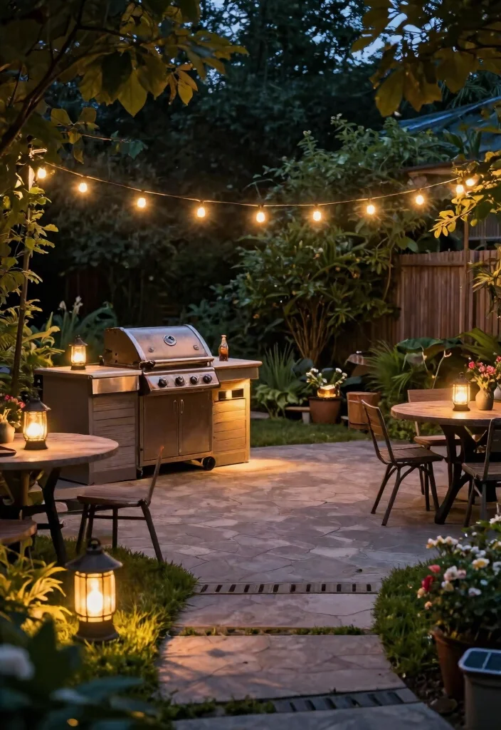 15 Outdoor Grill Island Ideas on a Budget Without Full Build-Out - 7. Outdoor Lighting Solutions 1