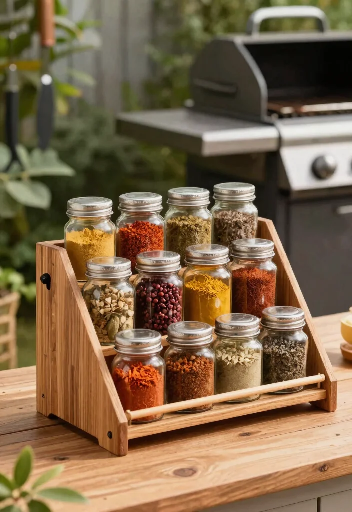 15 Outdoor Grill Island Ideas on a Budget Without Full Build-Out - 8. DIY Spice Rack 1