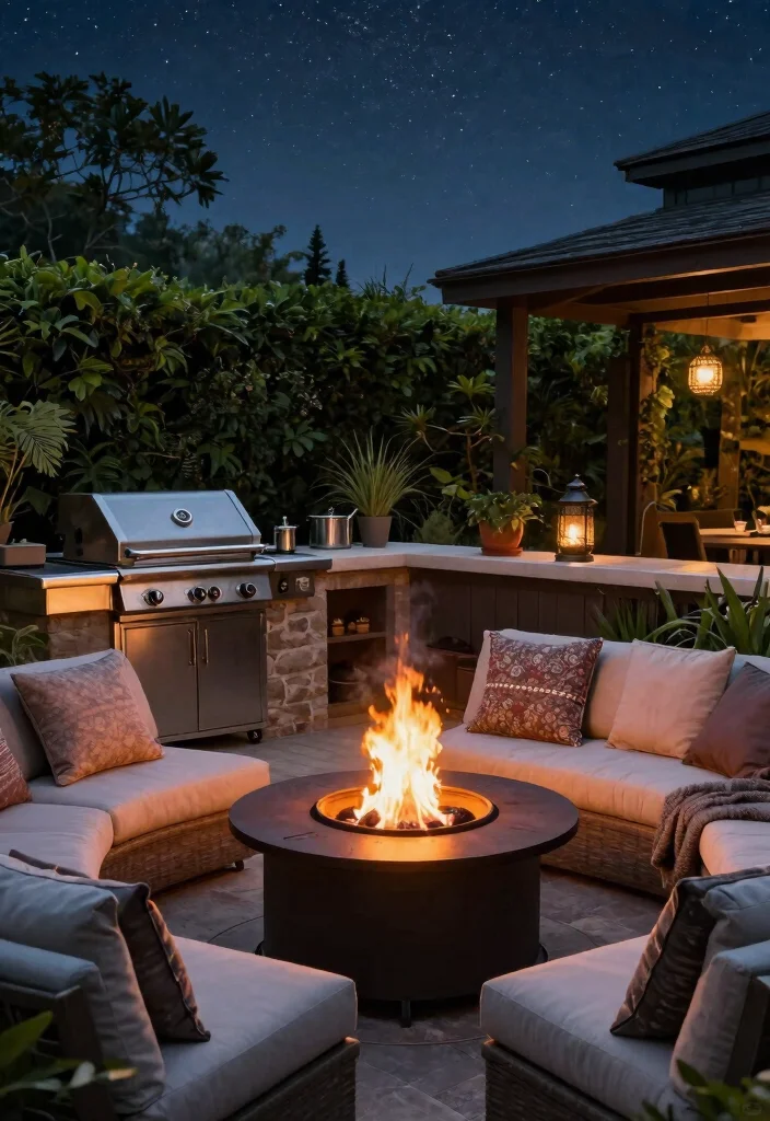 15 Outdoor Grill Island Ideas on a Budget Without Full Build-Out - 9. Compact Fire Pit 1
