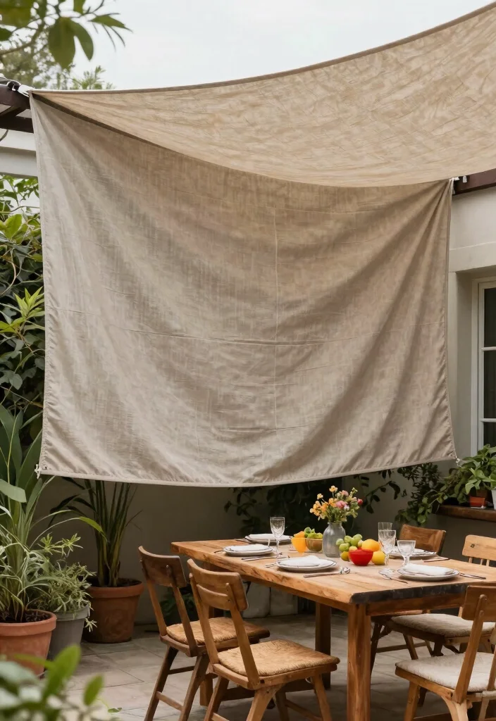 15 Patio Covers Attached to House That Block Sun Without Full Construction - 13. DIY Shade Cloth for Budget-Friendly Protection 1