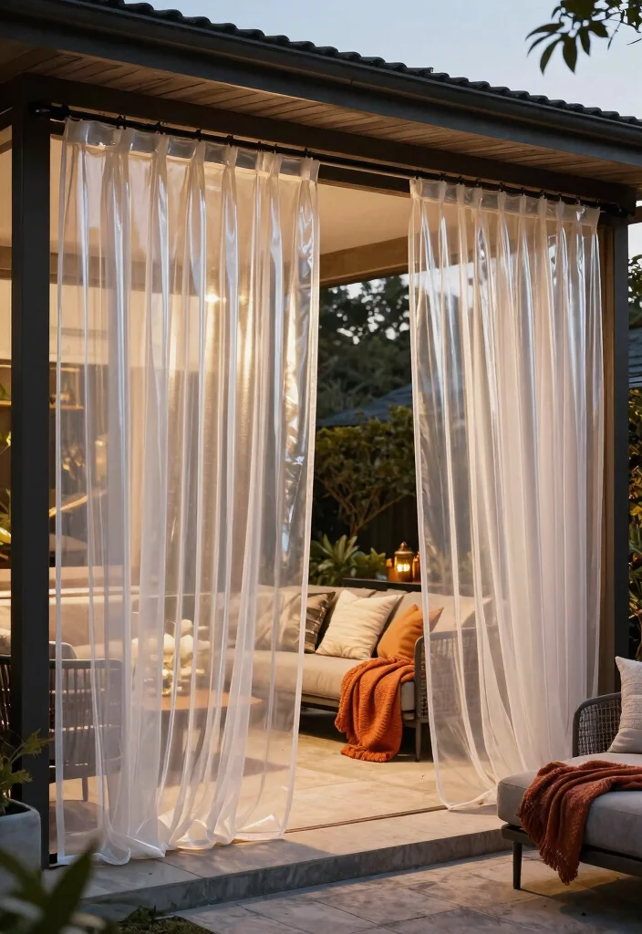 15 Patio Covers Attached to House That Block Sun Without Full Construction - 14. Clear Vinyl Curtains for All-Weather Protection 1