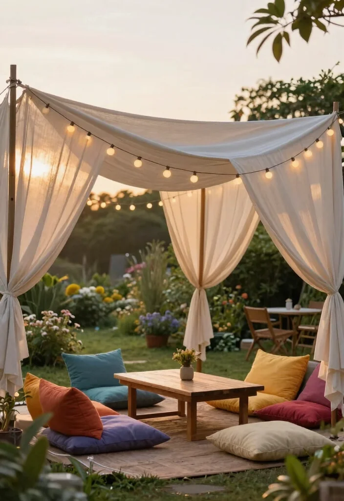 15 Patio Covers Attached to House That Block Sun Without Full Construction - 2. Fabric Canopies for Bohemian Charm 1