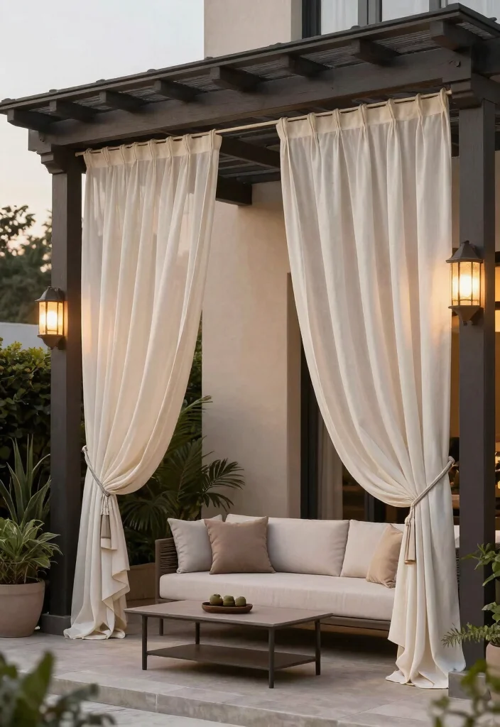 15 Patio Covers Attached to House That Block Sun Without Full Construction - 7. Outdoor Curtains for Elegance and Privacy 1