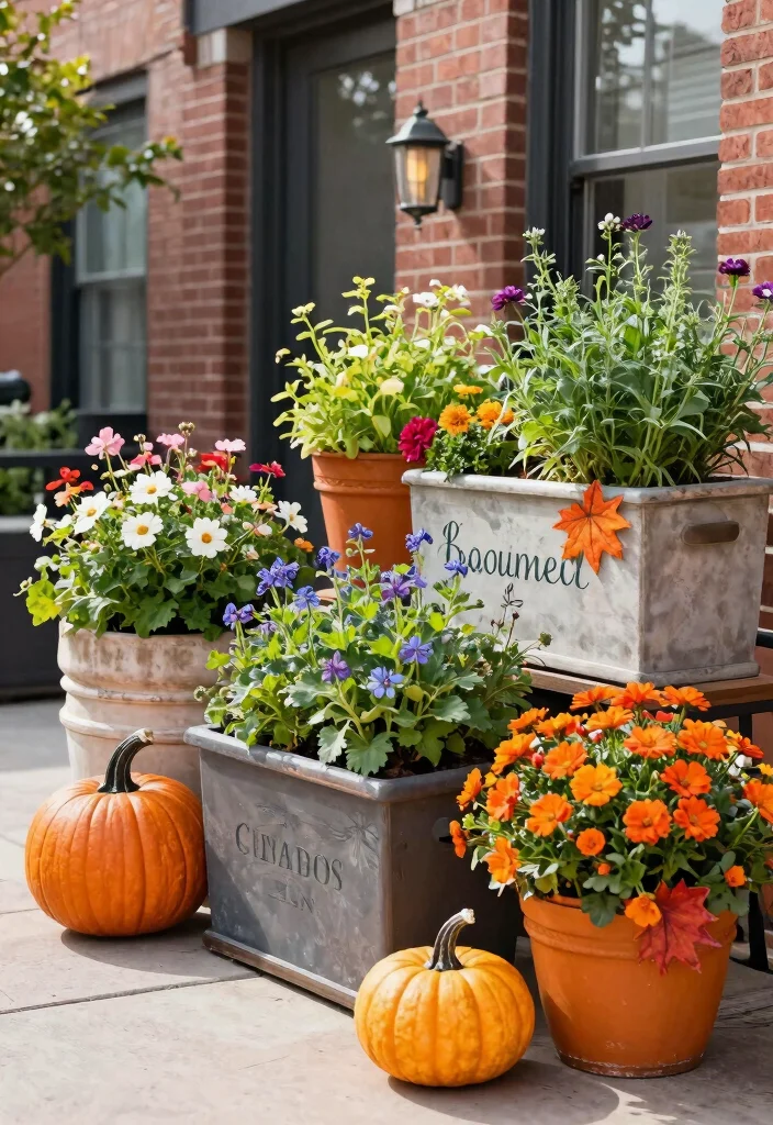15 Patio Raised Garden Beds That Fit on Concrete or Pavers - 15. Seasonal Planters 1