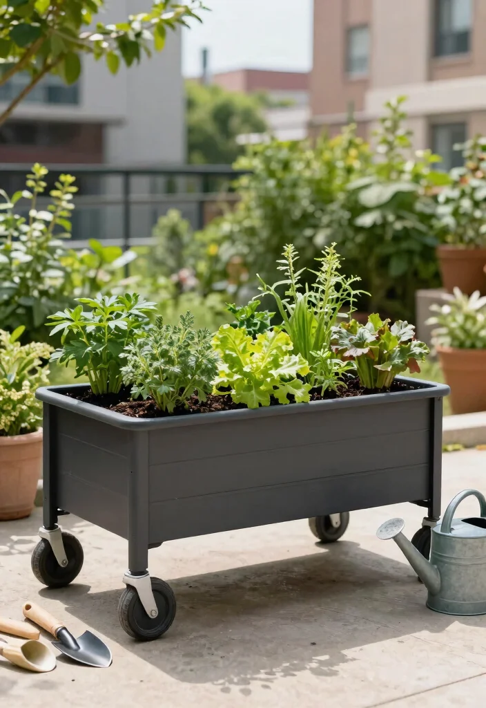 15 Patio Raised Garden Beds That Fit on Concrete or Pavers - 3. Mobile Raised Garden Beds 1