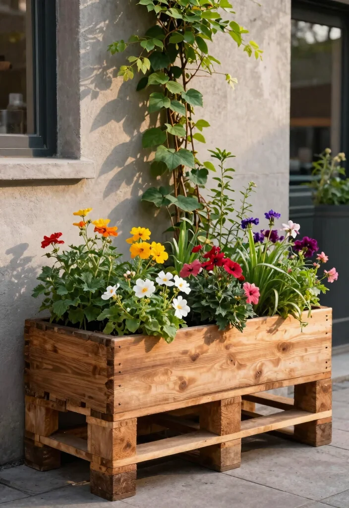 15 Patio Raised Garden Beds That Fit on Concrete or Pavers - 4. Pallet Planters 1