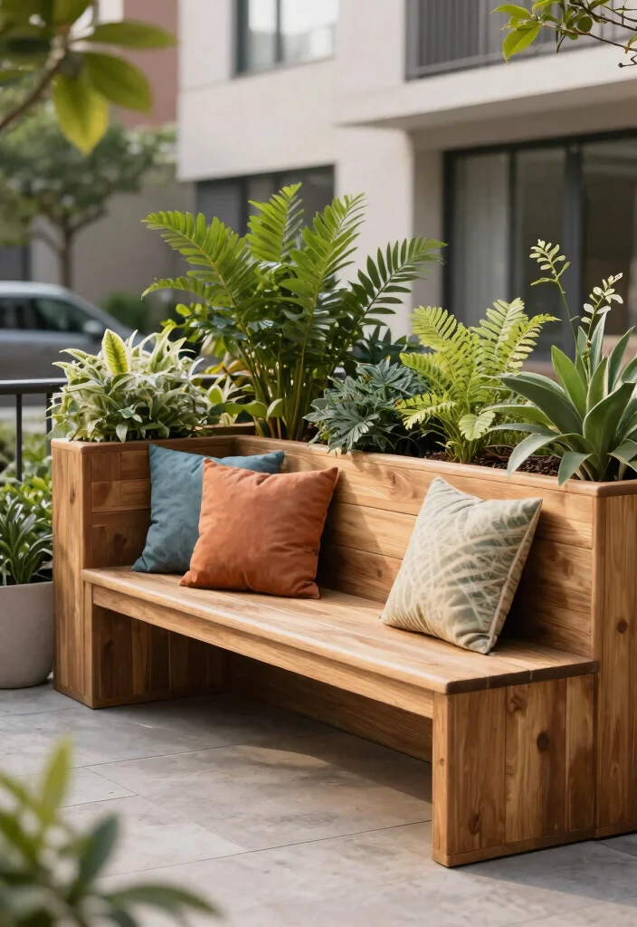 15 Patio Raised Garden Beds That Fit on Concrete or Pavers - 5. Built-In Planter Benches 1