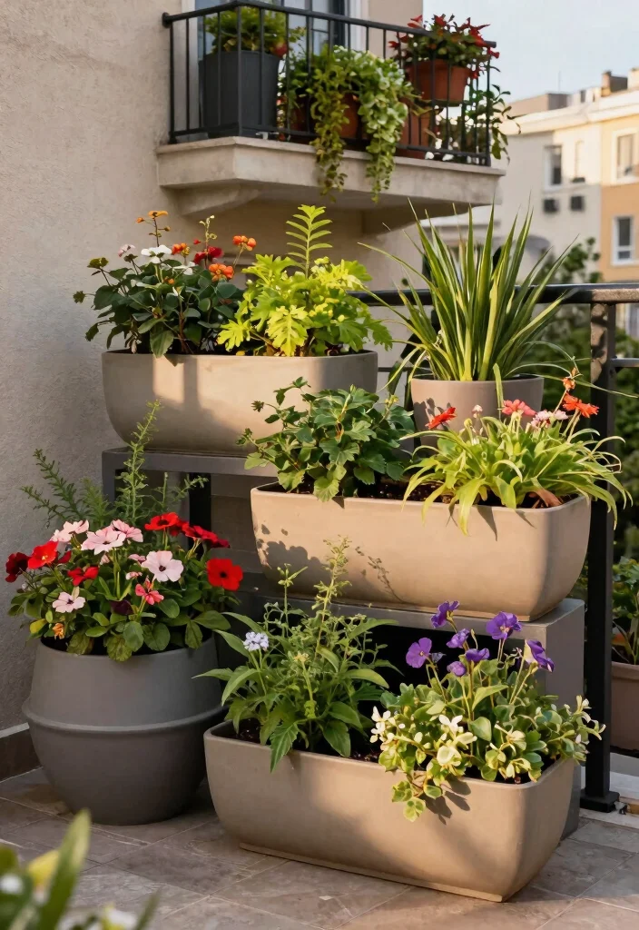 15 Patio Raised Garden Beds That Fit on Concrete or Pavers - 7. Stacked Planters 1