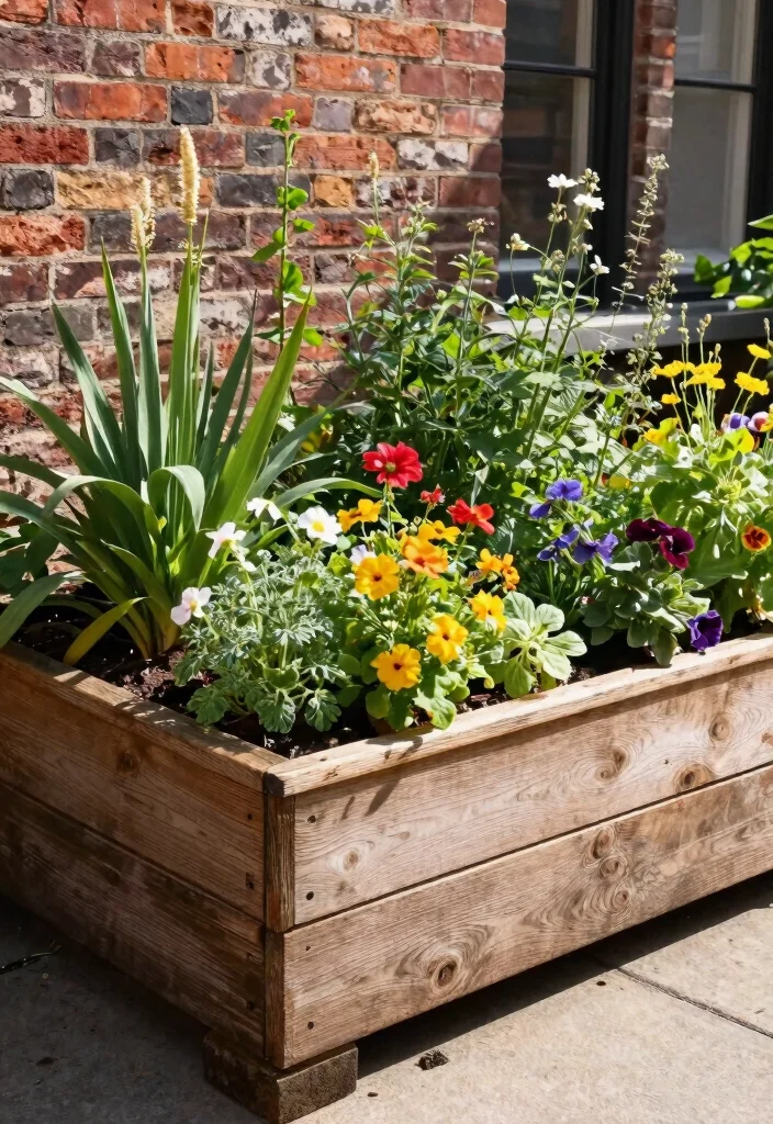 15 Patio Raised Garden Beds That Fit on Concrete or Pavers - 9. Rustic Wooden Raised Beds 1