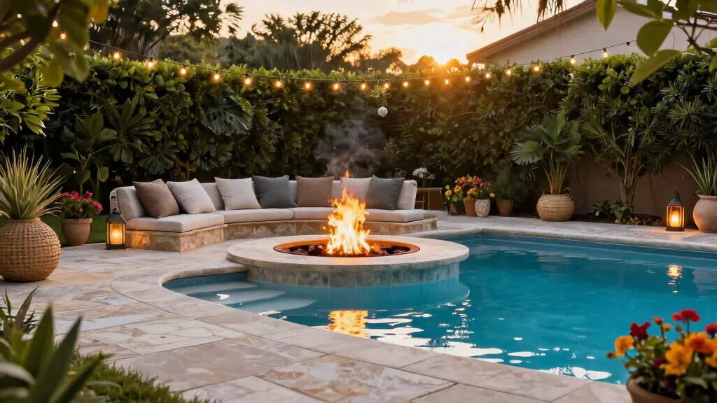 15 Pool Fire Pit Ideas That Are Safe and Meet Code Requirements