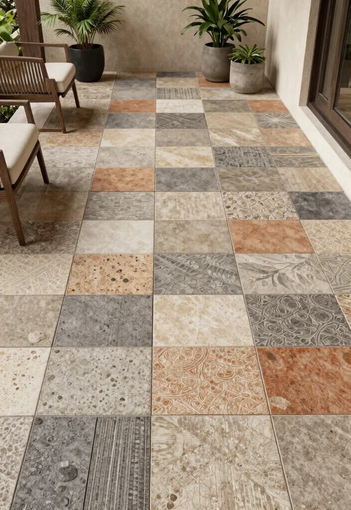 15 Porch Wall Tile Ideas That Cover Old Damaged Surfaces - 4. Textured Cement Tiles 1