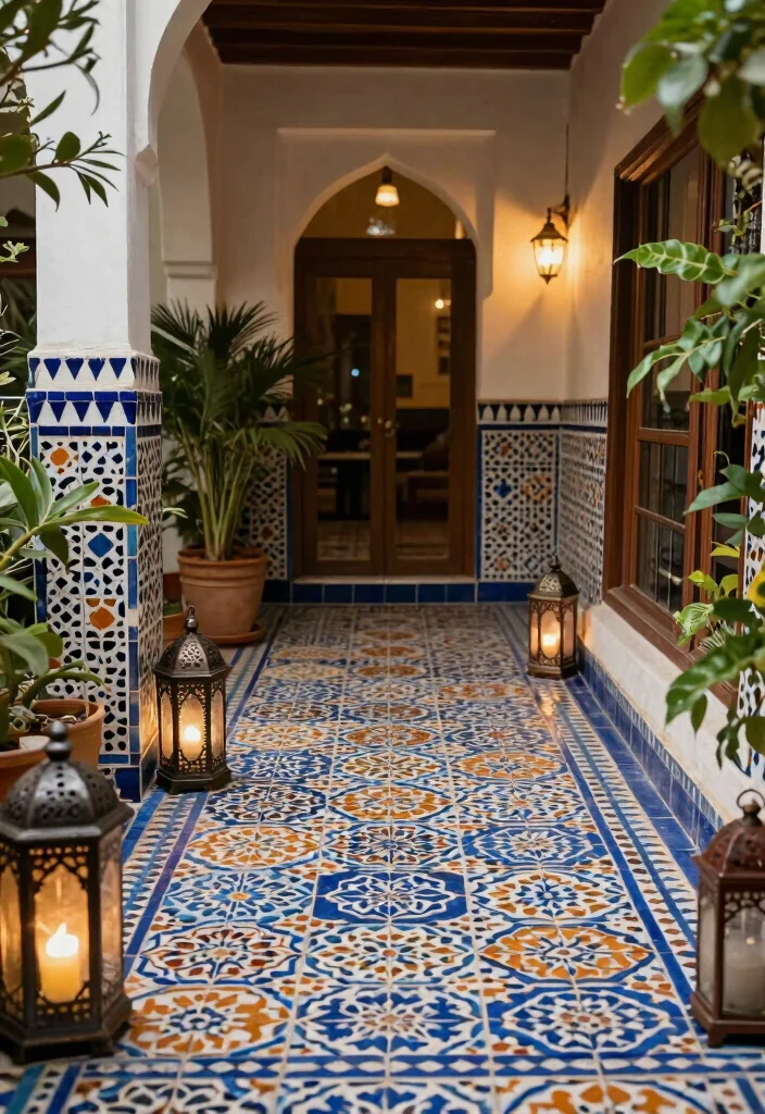 15 Porch Wall Tile Ideas That Cover Old Damaged Surfaces - 6. Moroccan-Inspired Tiles 1
