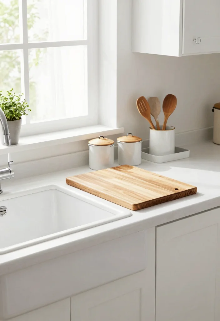 15 White Farmhouse Kitchen Ideas That Actually Stay Clean - 1. Clear Countertops for an Uncluttered Look 1