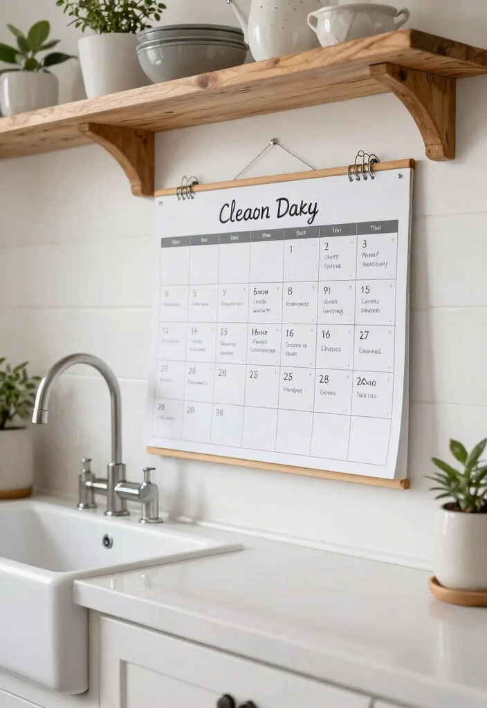 15 White Farmhouse Kitchen Ideas That Actually Stay Clean - 9. Implement a Daily Cleaning Schedule 1
