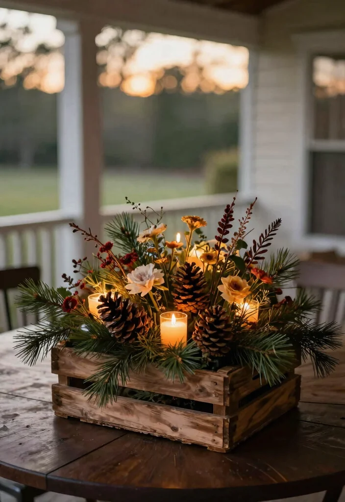 18 Porch Christmas Decorations That Stay Put Through Wind and Weather - 17. Nature-Inspired Centerpieces 1