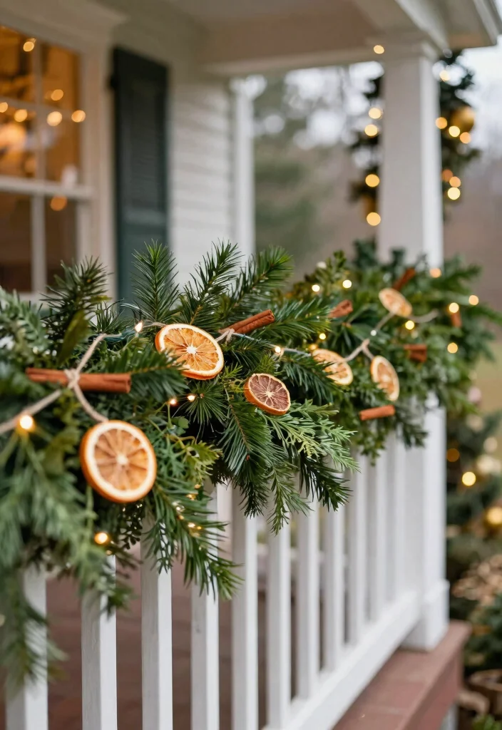 18 Porch Christmas Decorations That Stay Put Through Wind and Weather - 8. Sustainable Holiday Garland 1