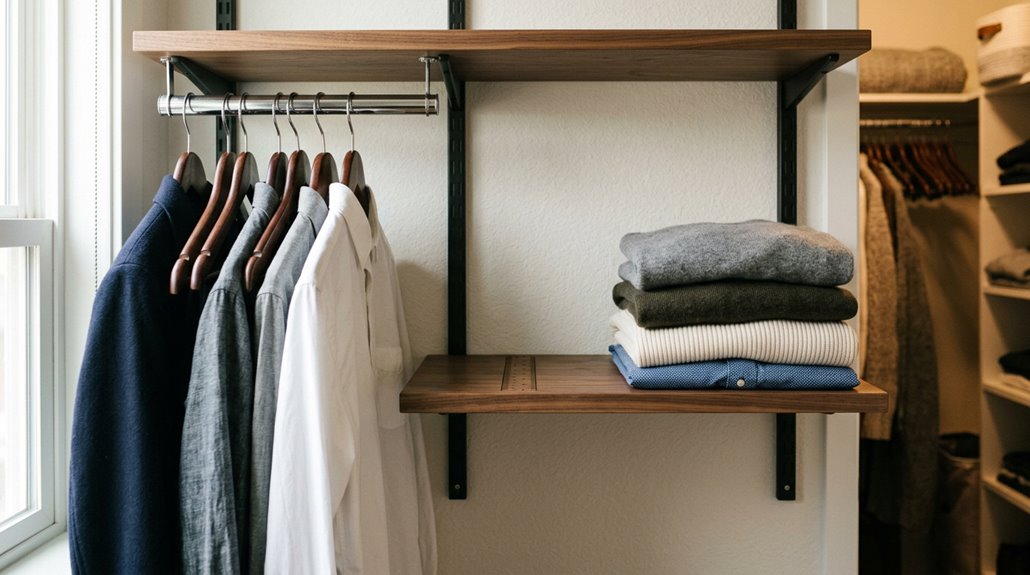 depth of closet shelves measured precisely