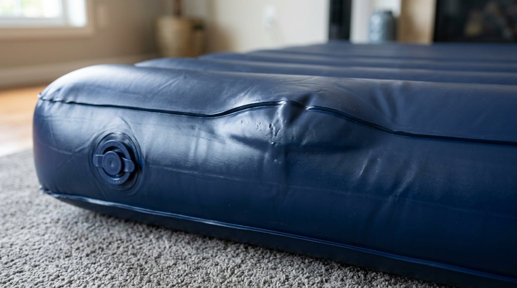 diagnosing bulging air mattress side