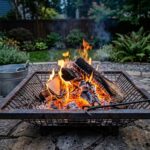 safe cardboard burning in fire pit