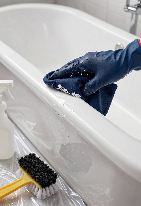 Paint Your Fiberglass Bathtub Like a Pro in 10 Steps 4 scrub tub to prevent flaking