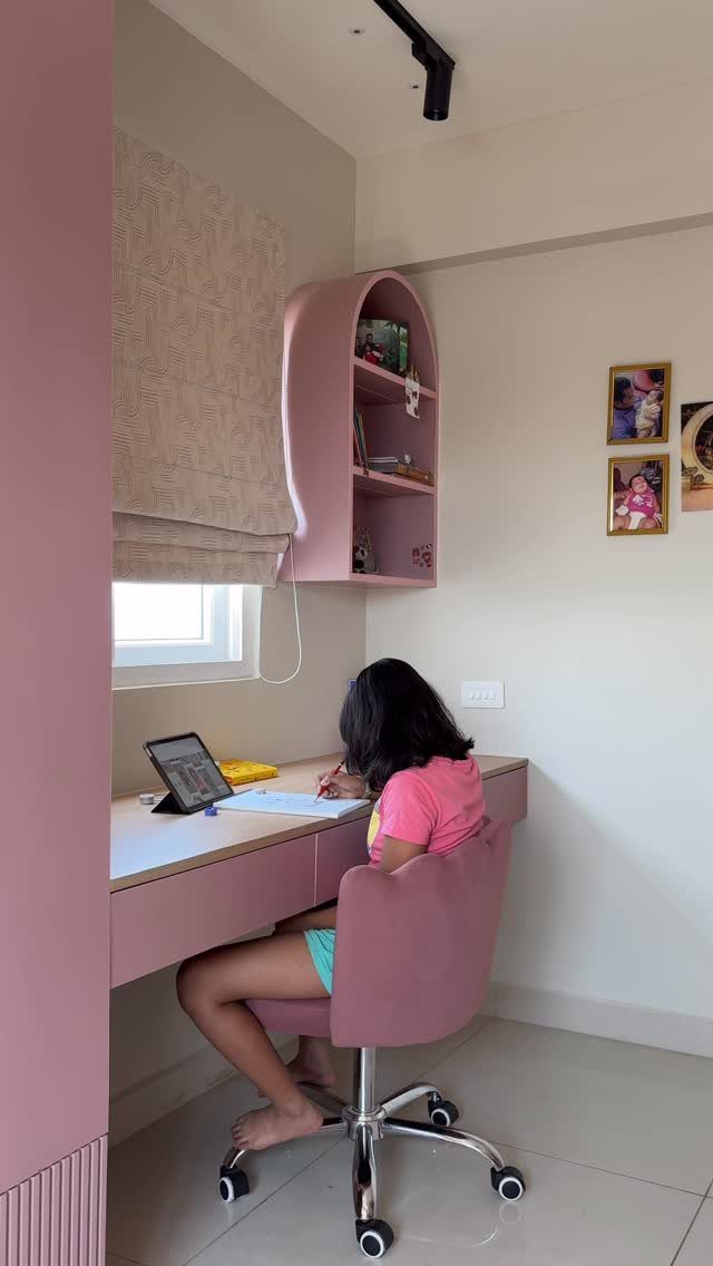 Girls Bedroom 10 12: 14 Ideas for Stylish Tween Rooms 12 Girl sitting at a desk in a bedroom studying with a tablet.