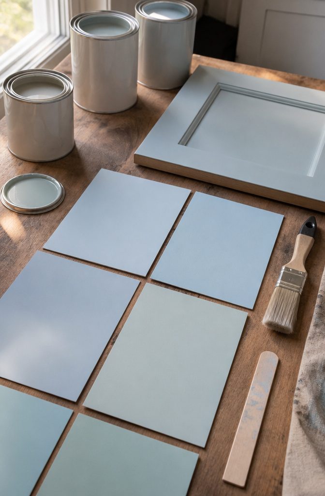 Light Blue Kitchen Paint: 8 Best-Rated Colors Worth Buying 8 Kitchen with light blue paint illustrating a buying guide section about choosing paint